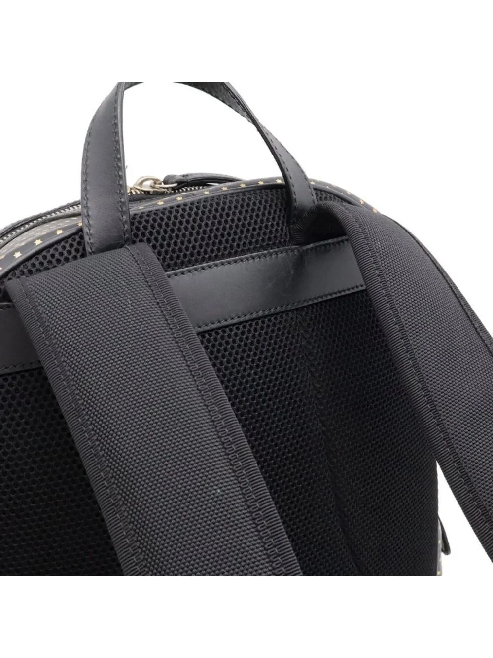 Gucci Guccy Backpack Star Pattern Leather Black Gold